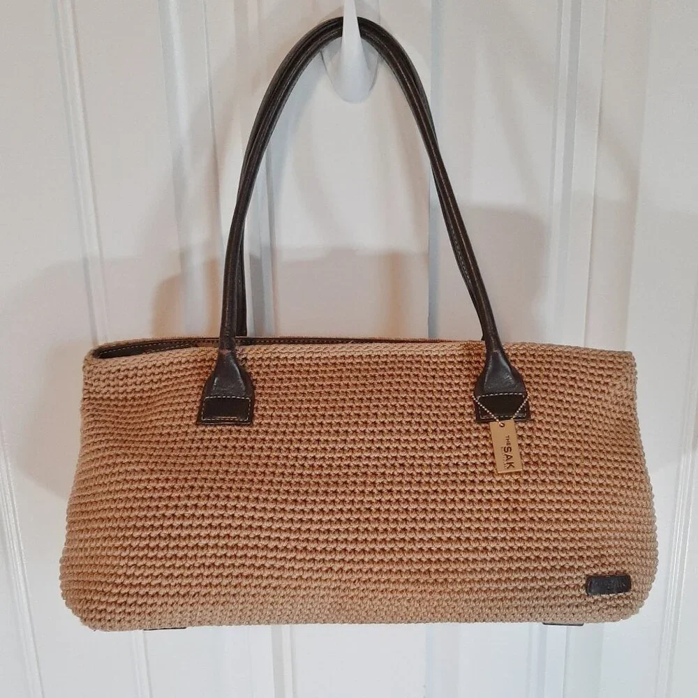 The Sak X Elliott Lucca Woven Nylon & Leather Trim Shoulder Bag